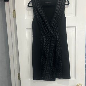 BCBGMaxAzria Black Sleeveless V-Neck Mini Dress